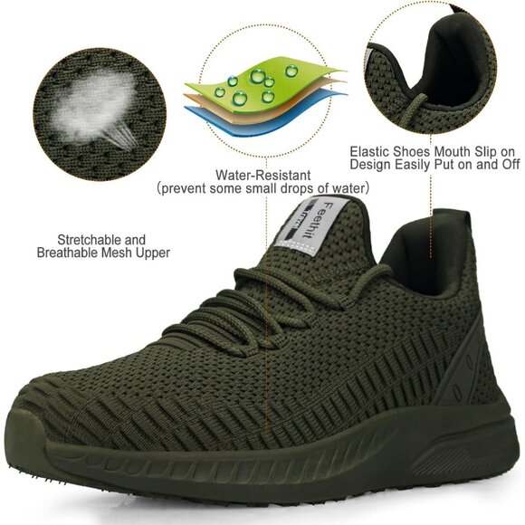 Women's Tennis Running Shoes - Lightweight Walking Sneakers for Travel, Gym - Picture 2 of 6